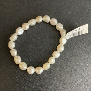 Freshwater Cultured Baroque Pearl Bracelet Stretch Cream White 7-8MM NWT
